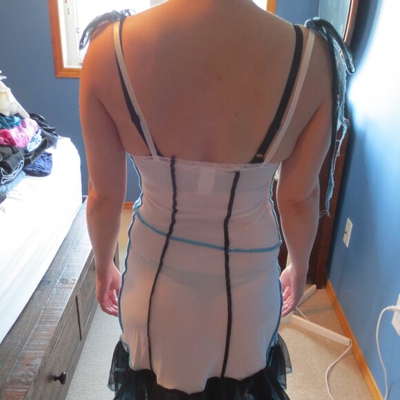 Vintage Custom Made OOAK White Sheer JC Penney Slip Dress Lolita Faerie Fairy - Picture 12 of 13